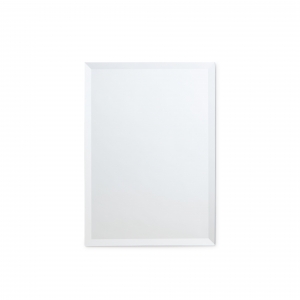 Frameless beveled rectangle mirror copper-free hanging on white wall