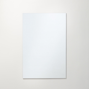 Frameless polished edge rectangle mirror hanging on beige wall