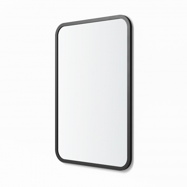 Rubber Framed Rounded Rectangle Mirror - Better Bevel - Made in USA