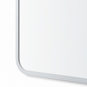 Close-up angle shot of grey rubber rectangle mirror