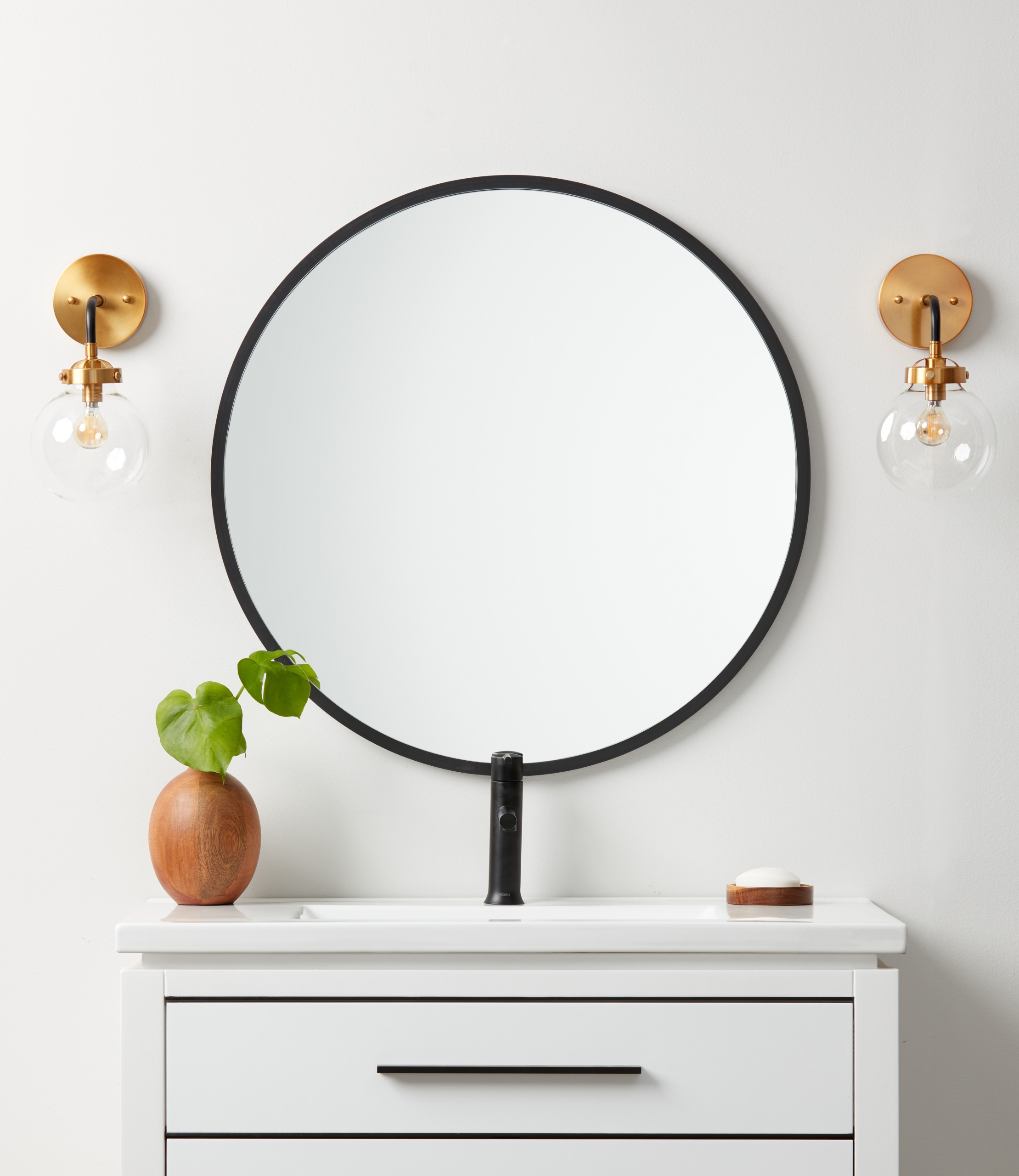 Rubber Framed Round Mirror Better Bevel Made in the USA