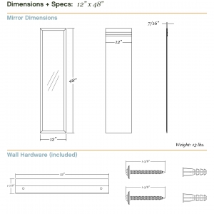 Dimensions/specs for size 12x48