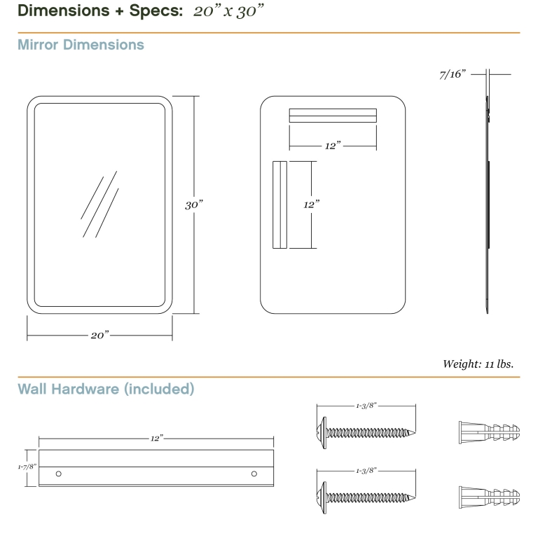 Frameless Beveled Rounded Rectangle Mirror - Better Bevel