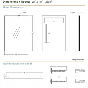 Dimensions/specs for size 20x30, black